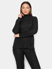 Long Tall Sally Grey Ribbed High Neck Top - Image 1 of 4