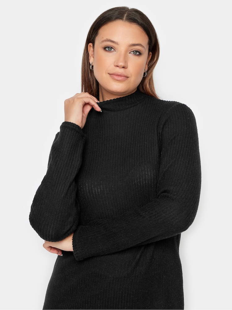 Grau - Long Tall Sally geripptes Sally mit hoch geschlossen Top - Bild 4 von 4 Grau - Long Tall Sally geripptes Sally mit hoch geschlossen Top - Bild 4 von 4