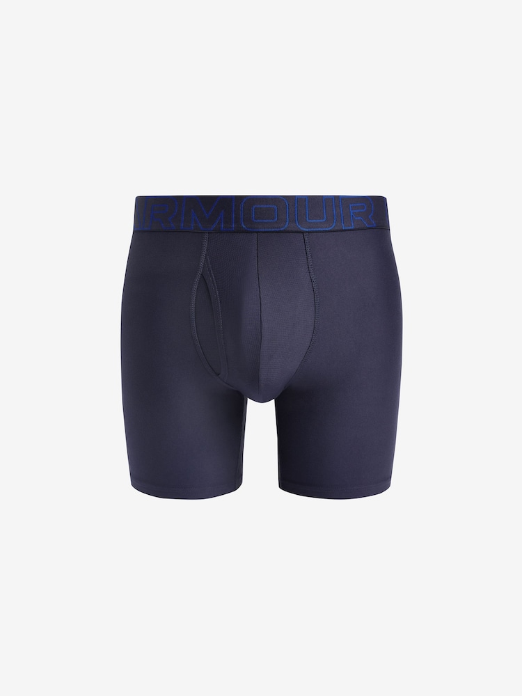 Under Armour Navy Blue Performance Tech Boxers 3 Pack - Image 3 of 6