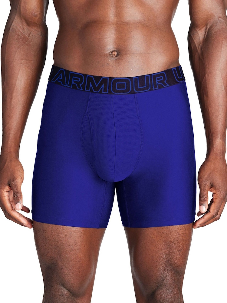 Under Armour Navy Blue Performance Tech Boxers 3 Pack - Image 5 of 6