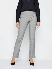 Long Tall Sally Grey Straight Dogstooth Trousers - Image 1 of 3