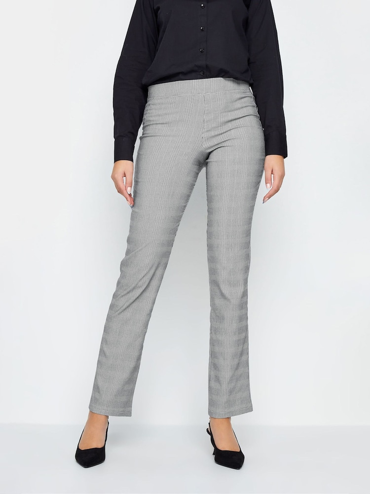 Long Tall Sally Grey Straight Dogstooth Trousers - Image 1 of 3