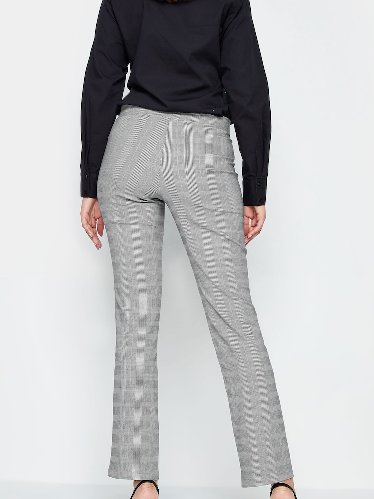 Long Tall Sally Grey Straight Dogstooth Trousers - Image 3 of 3