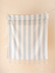 TBCo Oatmeal & Grey Stripe Lambswool Baby Blanket - Image 1 of 2