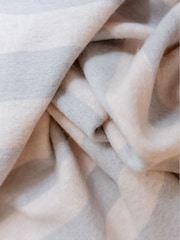 TBCo Oatmeal & Grey Stripe Lambswool Baby Blanket - Image 2 of 2