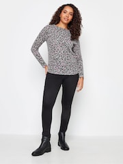 Natur - M&Co Petite Leopard Print Roll Neck Jumper - Bild 2 von 5