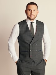 Green Trimmed Check Suit: Waistcoat - Image 1 of 11