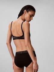 Calvin Klein Black Lightly Lined Bralette - Icon Stretch Lace - Image 2 of 6