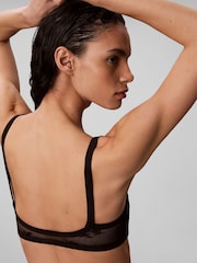 Calvin Klein Black Lightly Lined Bralette - Icon Stretch Lace - Image 4 of 6
