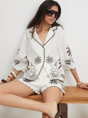 Cămașă River Island cu mânecă scurtă și decupaje - Imaginea 2 din 4