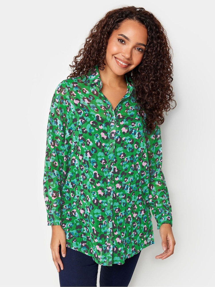 M&Co Green Longline Long Sleeve Shirt - Image 1 of 4