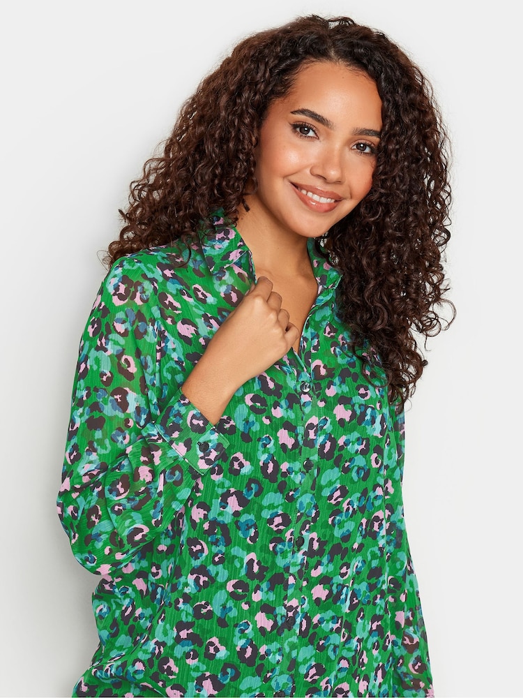 M&Co Green Longline Long Sleeve Shirt - Image 4 of 4