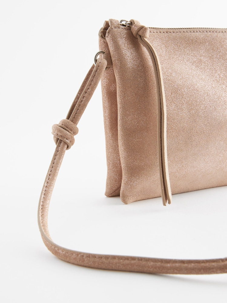 Gold Leather Cross-Body Bag - Image 10 of 11