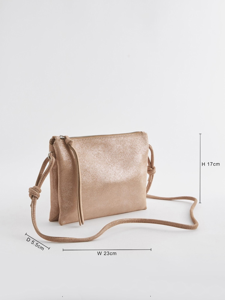 Gold Leather Cross-Body Bag - Image 4 of 11