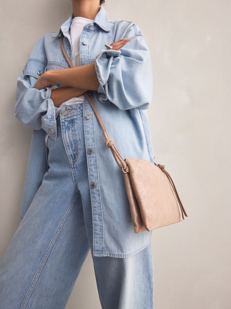 Gold Leather Cross-Body Bag - Image 5 of 11