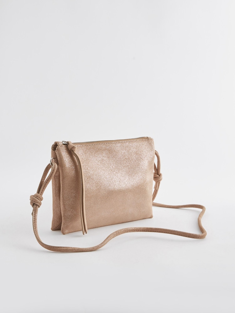 Gold Leather Cross-Body Bag - Image 6 of 11