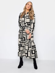 Long Tall Sally Stone Brown Zebra Print Tiered Maxi Dress - Image 1 of 4