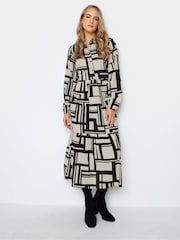 Long Tall Sally Stone Brown Zebra Print Tiered Maxi Dress - Image 3 of 4