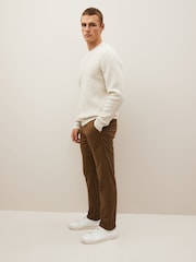 Tan Brown Slim Fit Premium Laundered Stretch Chinos Trousers - Image 3 of 7