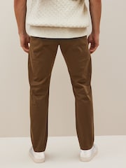 Tan Brown Slim Fit Premium Laundered Stretch Chinos Trousers - Image 4 of 7