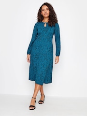 M&Co Blue Petite 3/4 Long Sleeve Dress - Image 2 of 5