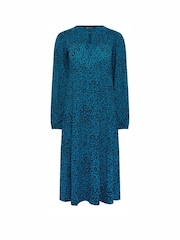M&Co Blue Petite 3/4 Long Sleeve Dress - Image 5 of 5