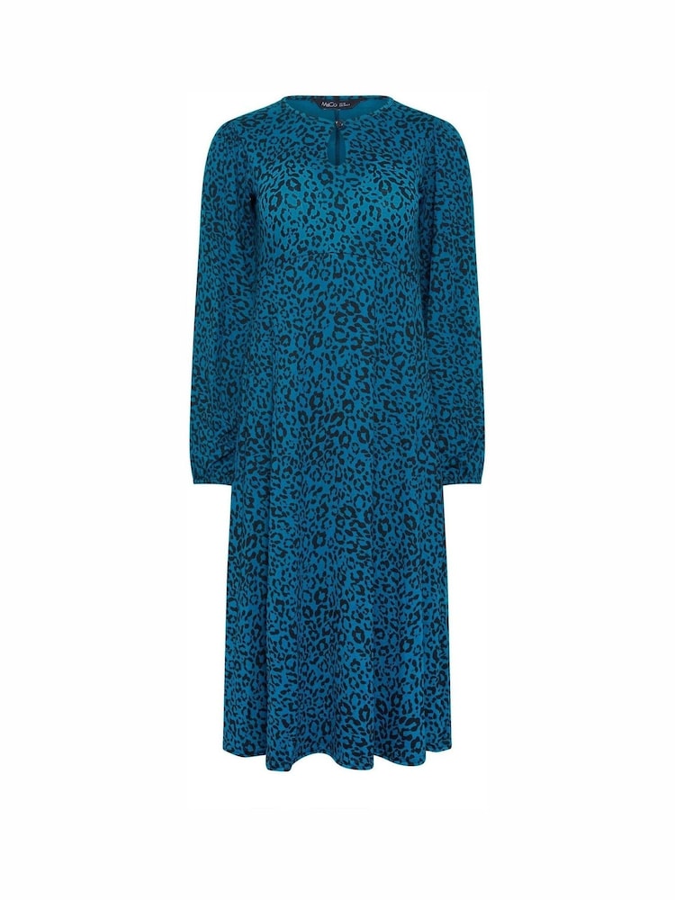 M&Co Blue Petite 3/4 Long Sleeve Dress - Image 5 of 5