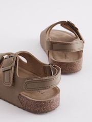 Stone Beige Wide Fit (G) Double Buckle Cushioned Footbed Sandals - Image 5 of 6