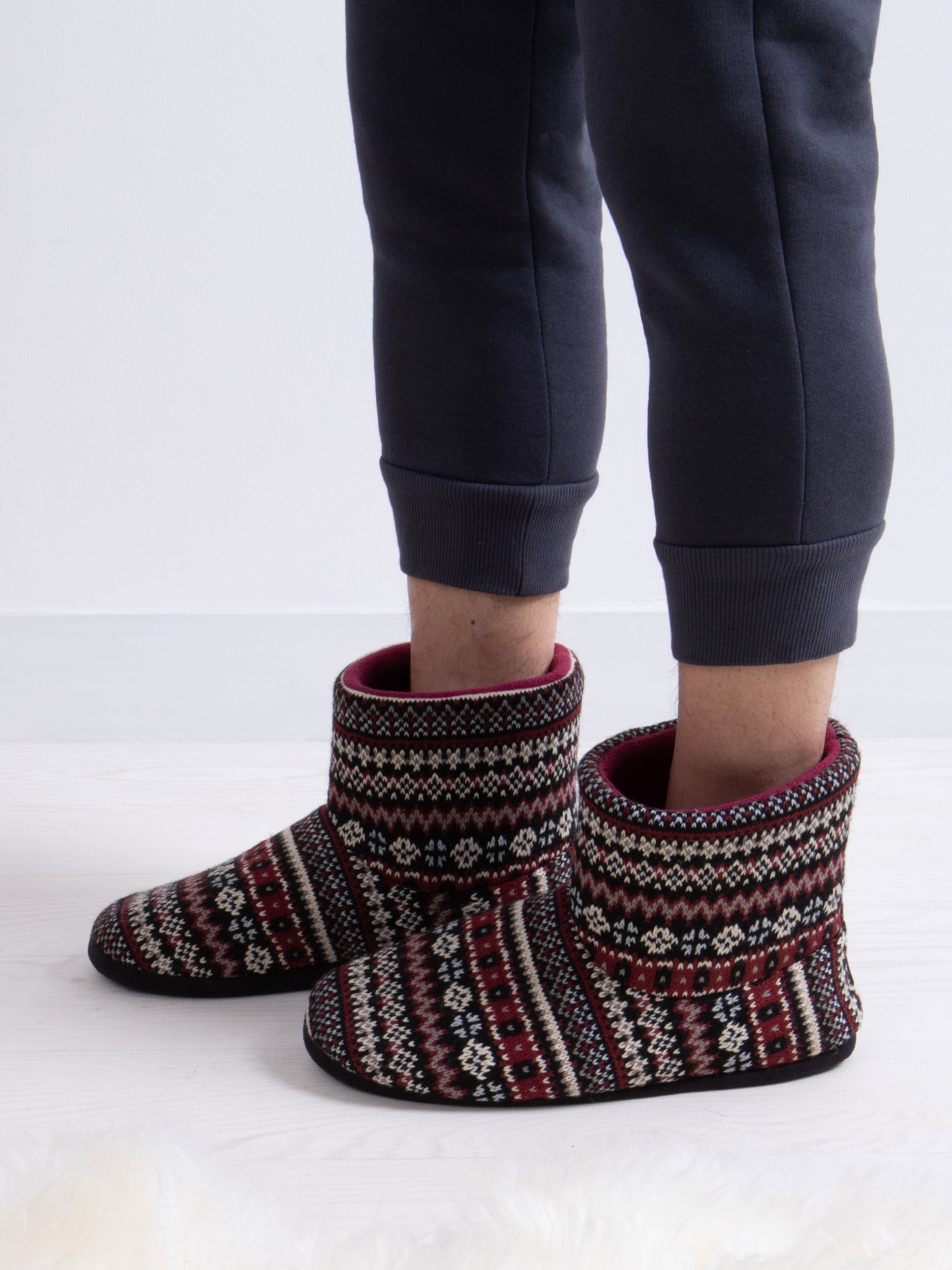 Buy Totes Multi Fair Isle Mens Boots Slippers from Next Luxembourg