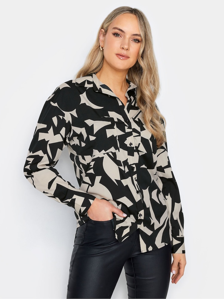 Schwarz - Long Tall Sally Bedrucktes Hemd - Bild 1 von 4 Schwarz - Long Tall Sally Bedrucktes Hemd - Bild 1 von 4