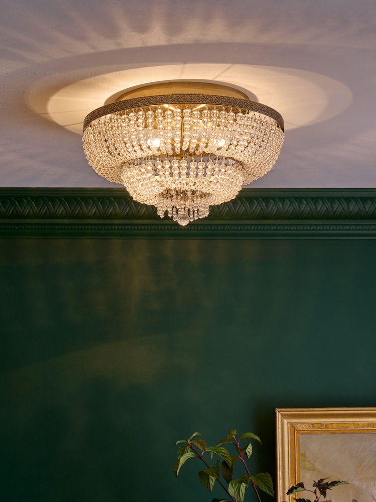 Brass Bamburgh 3 Light Flush Fitting Ceiling Light - Image 1 of 6