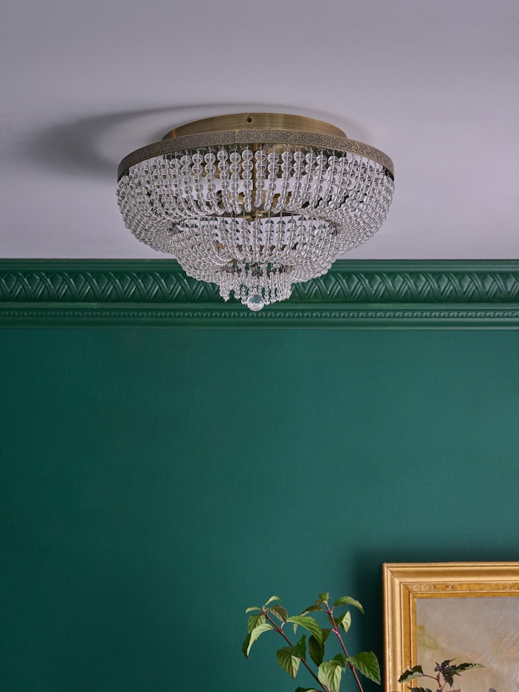 Brass Bamburgh 3 Light Flush Fitting Ceiling Light - Image 2 of 6