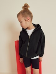 Black Cotton Rich Zip Through Sports Hoodie (3-16yrs) - Image 4 of 8