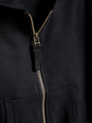 Black Cotton Rich Zip Through Sports Hoodie (3-16yrs) - Image 7 of 8