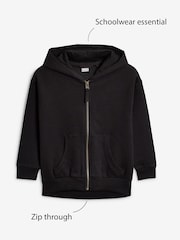 Black Cotton Rich Zip Through Sports Hoodie (3-16yrs) - Image 8 of 8