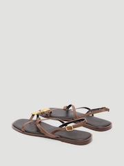 Hush Brown Yara Metal Detail Toe Sandal - Image 5 of 7
