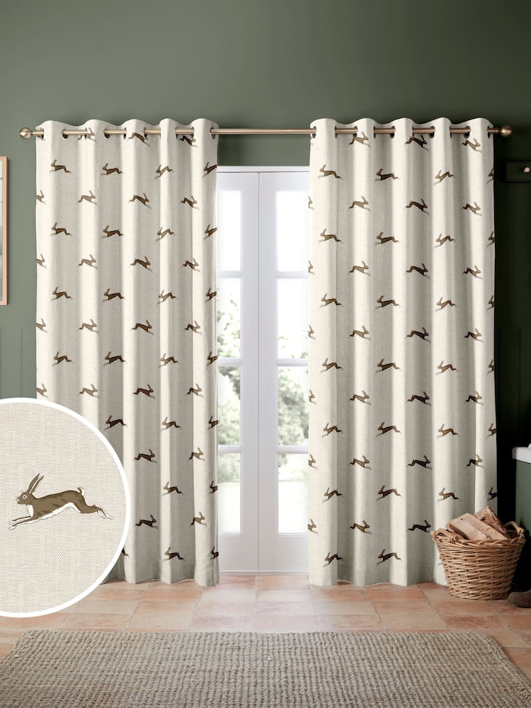 Emily Bond Natural Alice Made to Measure 100% Cotton Curtains - Image 1 of 9