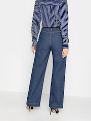 Long Tall Sally Indigo Blue Pocket Detail Wide Leg 100% Cotton Jeans - Image 2 of 4