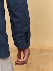 Navy Blue Slim Fit Garment Dye Blazer - Image 5 of 11
