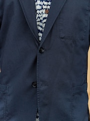 Navy Blue Slim Fit Garment Dye Blazer - Image 8 of 11