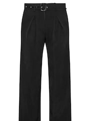 PixieGirl Petite Black Wide Leg Belted Trousers - Image 5 of 5