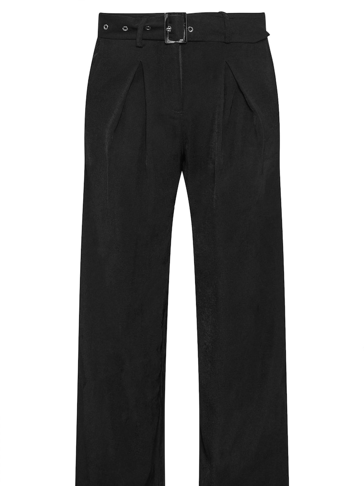 PixieGirl Petite Black Wide Leg Belted Trousers - Image 5 of 5