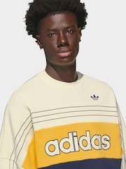 adidas Originals White Crew Neck Sweatshirt - Image 4 of 6