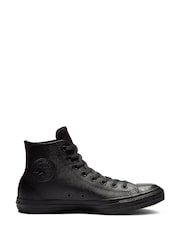 Converse Black Leather High Chuck Ox Trainers - Image 2 of 5