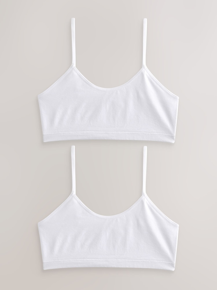 Weiß - Nahtlose Crop-Tops mit Spaghettiträgern im 2er-Pack (7 – 16 Jahre) - Bild 1 von 5