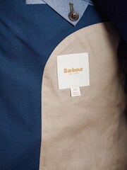 Barbour® Navy Blue Slim Fit Cotton Linen Suit: Jacket - Image 7 of 18