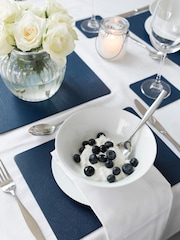 Lara-May Set of 6 Royal Blue Leather Coasters and Placemats - Image 1 of 4