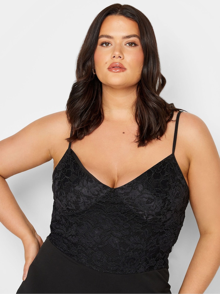 Long Tall Sally Black Lace Cami Stretch Jumpsuit - Image 1 of 4