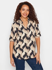 M&Co Brown Tab Detail 3/4 Sleeve Shirt - Image 1 of 4