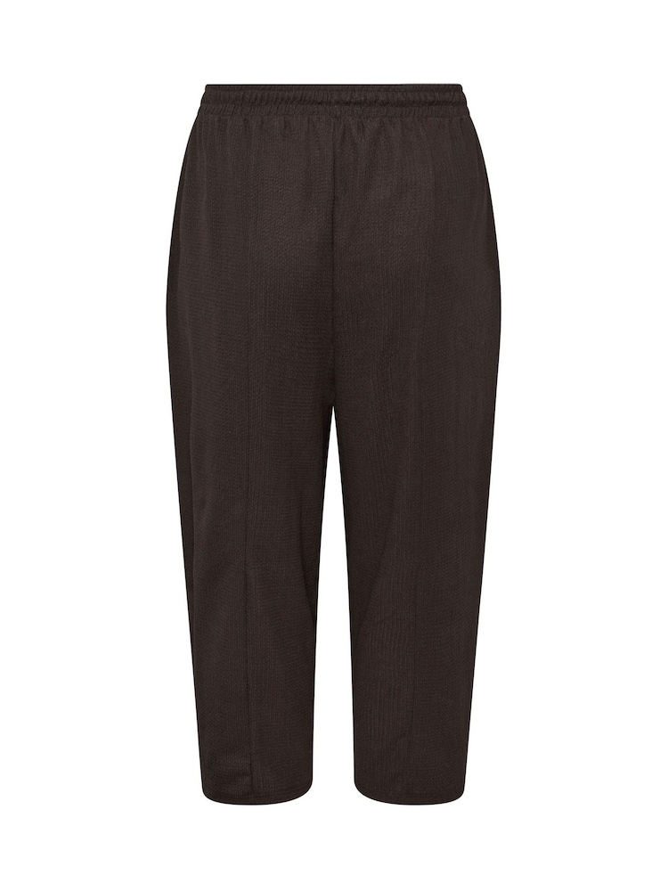 Yours Curve Brown Crinkle Barrel Leg Trousers - Image 6 of 6